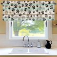 thumbnail image 6 of Dog Paw Window Valance for Kitchen, Farmhouse Wood Grain Rod Pocket Short Curtain for Small Windows, Light Filtering Decorative Valance, 54 x 18 Inch, 1 Panel, 6 of 9
