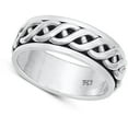 thumbnail image 4 of Rope Wave Pattern Spinner Ring .925 Sterling Silver Band Jewelry Female Male Unisex Size 7, 4 of 4