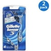 Gillette Sensor 3 Disposable Razors 4 ct (Pack of 2)