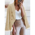 thumbnail image 4 of Womens Double Breasted Tweed Blazers Casual Long Sleeve Open Front Blazer Jackets Work Suits, 4 of 6