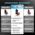 thumbnail image 4 of JONPONY Big and Tall 500LBS Gaming Chair, Ergonomic Design, Gamer Chair PU Leather with Footrest and Lumbar Support, High Back Office Chair Support 8 Hours Long Sitting,Red Computer Chair,Red, 4 of 12