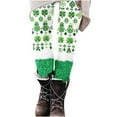 thumbnail image 5 of lcziwo Lightning Sales of Today Prime, St Patricks Day Leggings for Women High Waisted Tummy Control Workout Leggings Funny Shamrock Leaves Print Irish Green Soft Yoga Pants Green L, 5 of 8