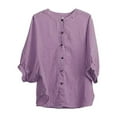 thumbnail image 4 of Short Sleeve Shirts for Women Casual Blouse with Round Neck Oversized Fit Womens Summer Tops, 4 of 4