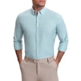 thumbnail image 1 of Camisas de vestir de negocios de manga larga con botones para hombres Inspire Chic, rayas, color verde claro, talla M, 1 of 6