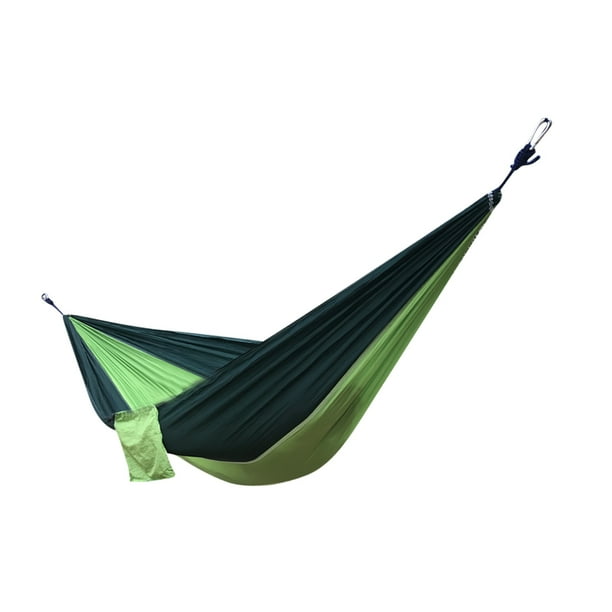 Hamaca Doble para con Correas para Colgar en árboles Y Mosquetones - Hamacas Portátiles para Hombres, Mujeres, Mochileros Al Aire Libre, Viaje Verde y verde hierba Sunnimix Hamaca de viaje