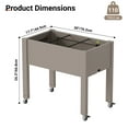 thumbnail image 6 of Raised Garden Bed - Outdoor Elevated Planter with Weatherproof Resin, Effective Drainage & 4 Swivel Wheels for Backyard, Patio and Balcony, Grey, 6 of 7