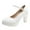 White, variant on Fesfesfes Women Heels Women Pointed Toe Breathable Buckle Strap Rhinestone Casual Jobs Shoes 5.5(36)