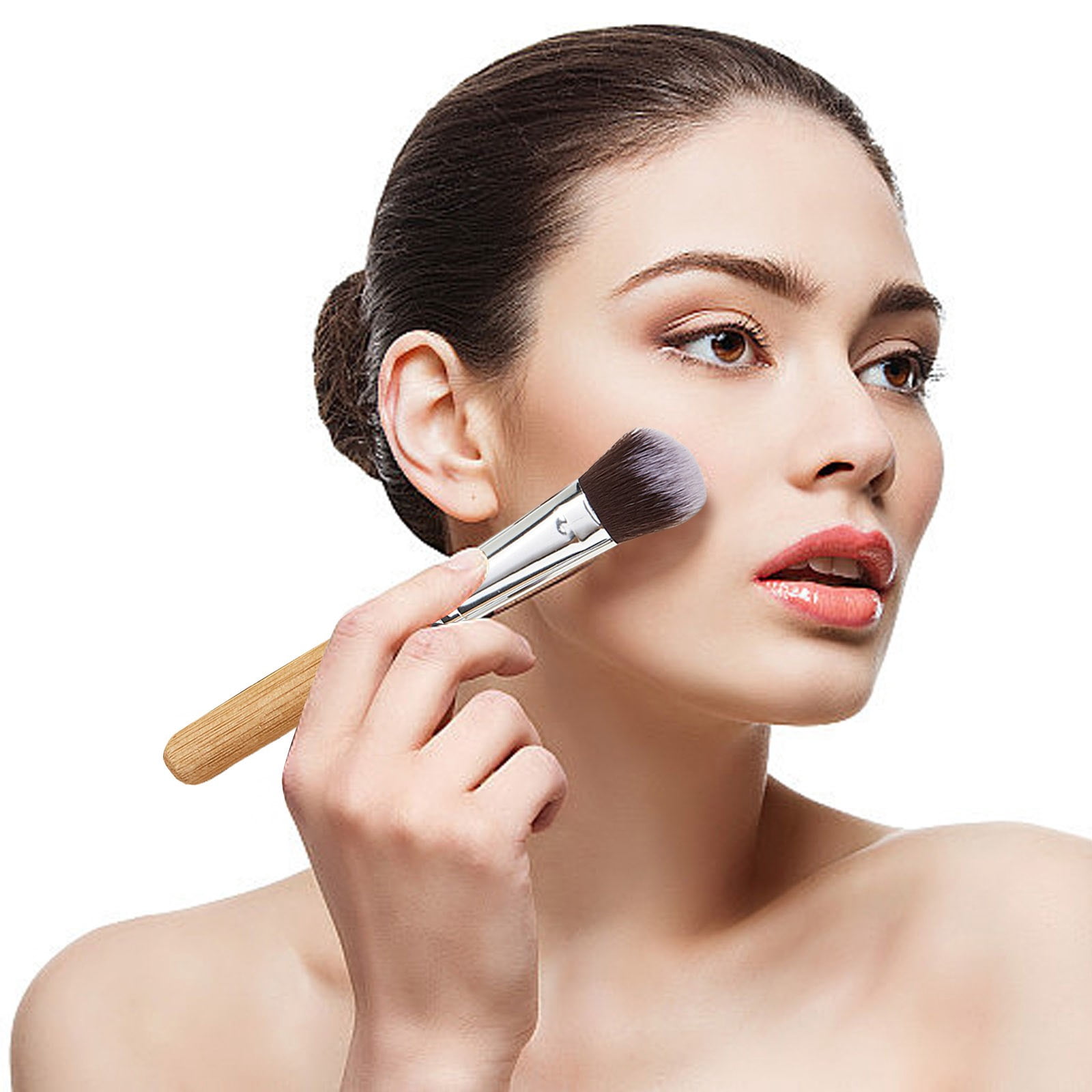 Beautify Store Vanity Hair Stencils Foundation Makeup Brush Flat Top for Face en Girls Merchandise Concealer Brush under Eye Lipstick Brush Makeup Brushes Cute Foundation Makeup Brushes Makeup Plate