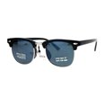 thumbnail image 1 of SA106 Kids Size Boys Half Horn Rim Hipster Retro Sunglasses Black Silver, 1 of 4
