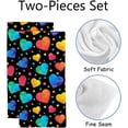 thumbnail image 2 of Absorbent Soft Hand Fingertip Towels, 2 Pcs Face Bath Towels Set Watercolor Hearts Washcloths for Bathroom Hotel Kitchen, 30"x15", 2 of 6