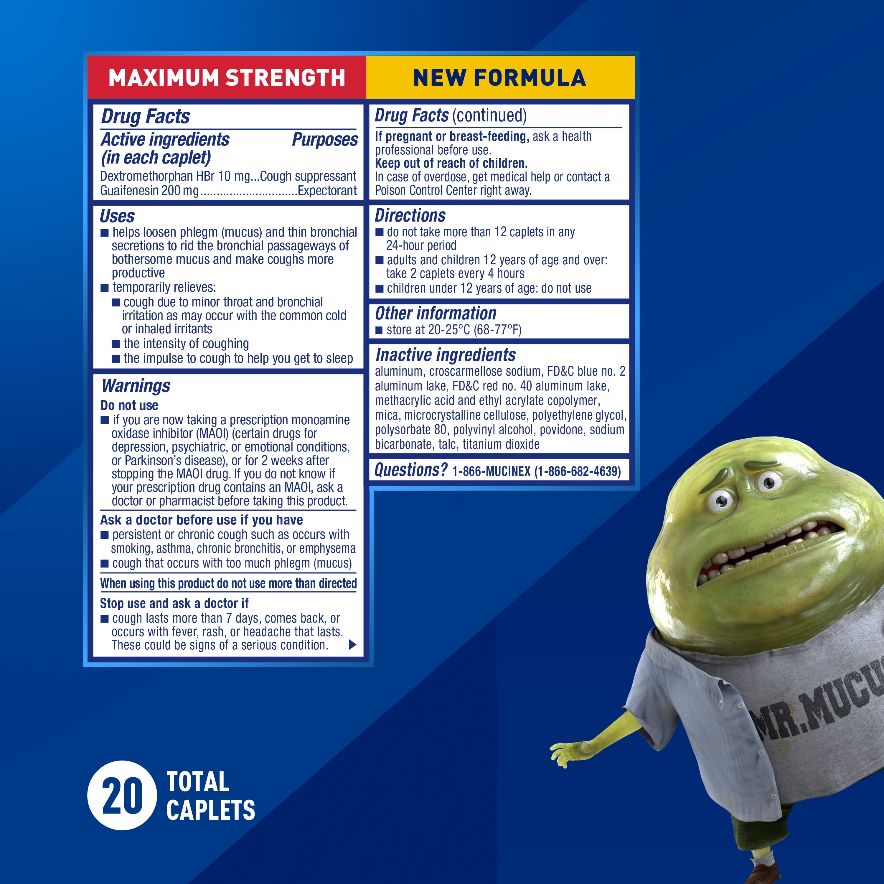 Mucinex Fast-Max Severe Congestion & Cough Medicine for Adults, Cough & Bothersome Mucus Relief with Dextromethorphan HBr & Guaifenesin, Cough Suppressant & Expectorant Medicine, 20 Count