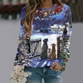 thumbnail image 2 of Noël Femmes Sweat-Shirt Col Rond Chaud Pull Mi-Longue Veste à Manches Longues Fermeture Cardigan Imprimé Mode Pull Vacances Xmas Outwear, 2 of 4