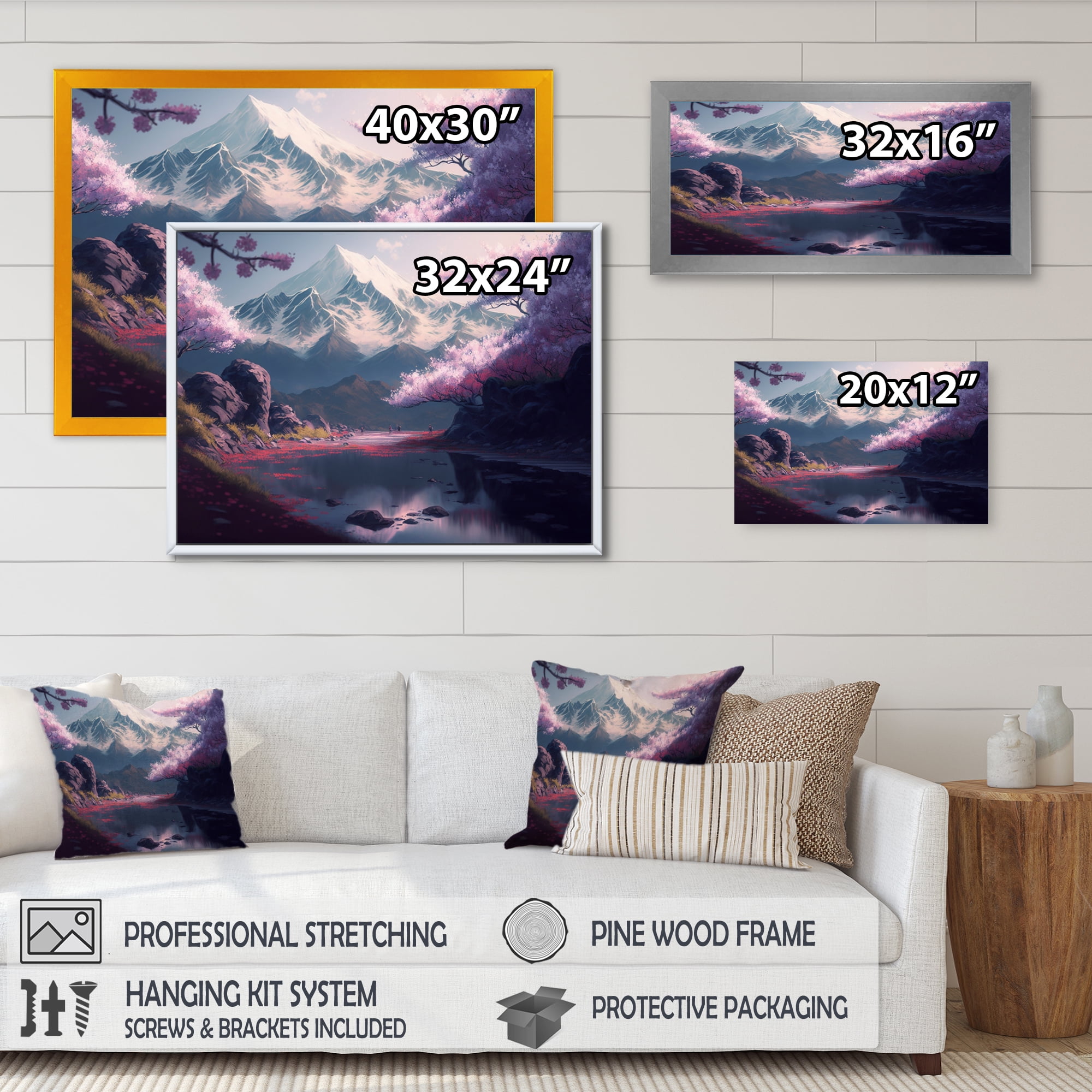Designart Cherry Blossums Forest I Canvas Wall Art