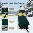 thumbnail image 4 of Kuoser Dog Winter Coat, 2 in 1 Pet Jacket with Harness Built in, 3xl Dog Clothes, Waterproof and Windproof, Green, 4 of 7