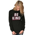 thumbnail image 4 of Be Kind Happy Peace Love Inspiring Plus Size Long Sleeve Graphic Tee Shirt Brisco Brands 3X, 4 of 5