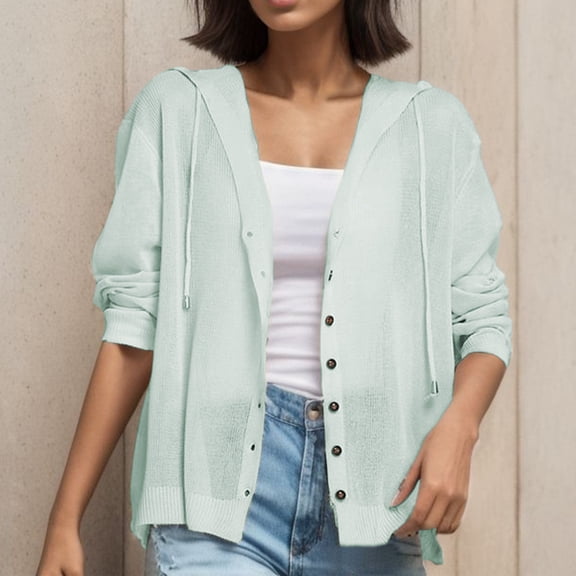 Women's Loose Off Shoulder Knit Cardigan With Hood For Spring And Summer Fall Sweaters for Women Work plus Size Open Front Sweaters for Women Fall Cardigan Cardigan 4x Women's Cardigan Long Open Front