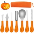 thumbnail image 1 of Ensemble de Sculpture de Citrouilles d'Halloween, Outils en Acier Inoxydable Professionnels et Robustes, Ensemble de Sculpture de Citrouilles avec Étui de Transport (7 Pcs), 1 of 6