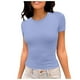 thumbnail image 1 of Camiseta de manga corta ajustada y moderna para mujer: corte ajustado y sexy, versátil con vaqueros/pantalones cortos, tejido suave para el verano, talla real, lavado en frío., 1 of 6