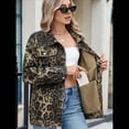 thumbnail image 4 of Chaqueta Vaquera de Larga con Botones y Bolsillos para Mujer Estampado de Leopardo XL, 4 of 9