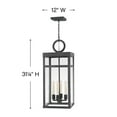 thumbnail image 5 of 2808DZ-LL Hinkley Lighting Porter - 4 Light Large Outdoor Hanging Lantern in Transitional Style - 12 Inches Wide by 31.25 Inches High-Aged Zinc, 5 of 6