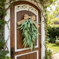 thumbnail image 5 of 1PC Teardrop Artificial Willow Leaf Swag with Bow, Rustic Greenery Door Hanging for Farmhouse Decor, Indoor Outdoor Front Door & Wall Accent, 5 of 5