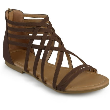 Brinley Co. - Womens Strappy Gladiator Flat Sandals - Walmart.com
