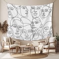 thumbnail image 2 of Abstract Style Tapestry for Bedroom Wall Hanging Tapestry, Face Line Modern Character Art White Ceiling Backdrop Tapestries Poster Blanket Wall Decor for Teens Room Living Room Dorm 51" x 59", 2 of 8