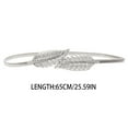 thumbnail image 3 of fastboy Ceinture de Robe Élastique Style Simple Ajustable Feuilles Sangle Extensible Manteau Matelassé Multicolore Ornements Saint-Valentin 65cm/argent, 3 of 7