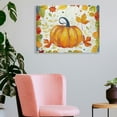 thumbnail image 3 of Pumpkin Leaves Decorative Canvas Wall Art Ready To Hang Home Room Decor 16x12in, 3 of 6