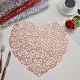 thumbnail image 5 of Valentine's Day Heart PVC Table Mat 15x15 Inch, Waterproof Heat-Resistant Placemat, Western Style Wedding Holiday Dining Table Decorative (Rose Gold), 5 of 6