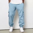 thumbnail image 2 of Men's Cargo Jogger Sweatpants Loose Fit Casual Pants with Side Pockets Cuffed Ankle Athleisure Pants XL, 2 of 9