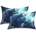 thumbnail image 2 of GZHJMY Satin Pillowcase for Hair and Skin Breathable Slip-Cool, Wrinkle-Resistant Soft and Smooth 20x40In Single Side Envelope Opening Without Zipper Blue Wolf Cloud, 2 of 7