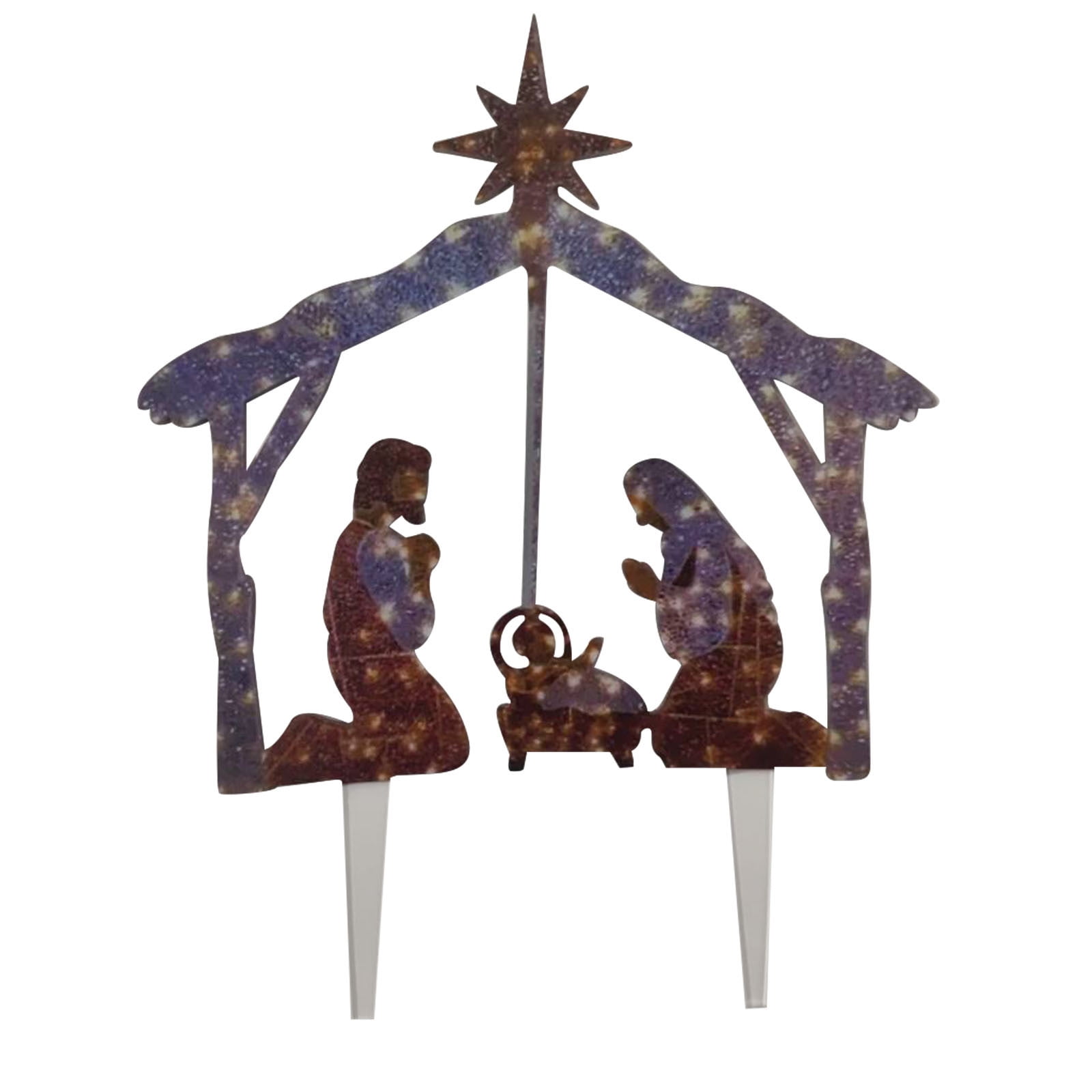 Jikolililili Nativity Scene Silhouette Yard Sign Religious Jesus Manger