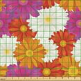 thumbnail image 2 of Ambesonne Flower Fabric by the Yard Upholstery, Gerbera Petals Summer Floral, 1 Yard, Purple Orange and Pearl, 2 of 5