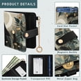 thumbnail image 5 of Small Wallet For Women Bifold Leather Pocket Coin Credit Card Holder With RFID Blocking Black Cat & The Moonlight, 5 of 6