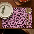 thumbnail image 4 of Set of 6 Leopard Print Heat Resistant Linen Placemats, Wrinkle Free Table Mats with Cheetah Pattern for Wild Animal Decor and Fashion Dining Look, 4 of 5
