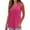 Hot Pink, variant on Women's Short Sleeve T-Shirt, V-Neck Eyelet Sleeveless Tank, Loose Fit Casual Summer Beach Vacation Top