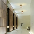 thumbnail image 3 of Mistaha Modern Minimalist Crystal Flush Mount Ceiling Light Fixture for Balcony Hallway Foyer Entryway Closet, Gold Square Design, E26 Socket, Iron and Crystal Material, 110-240V, Black/Gold Color, 3 of 6