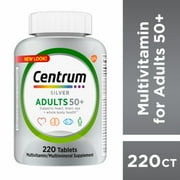 Centrum Silver Multivitamin Supplement for Adults 50 Plus Supports Cognitive Health In Older Adults 220 ct