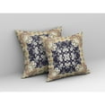 thumbnail image 2 of Rose Box Indoor/Outdoor Fabric Pillow with Zip in Yellow Navy Blue 20x20, 2 of 9