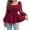 Wine, variant on Womens Sexy Fashion Long Sleeve Square Neck Puff Long Sleeve Tunic Top
