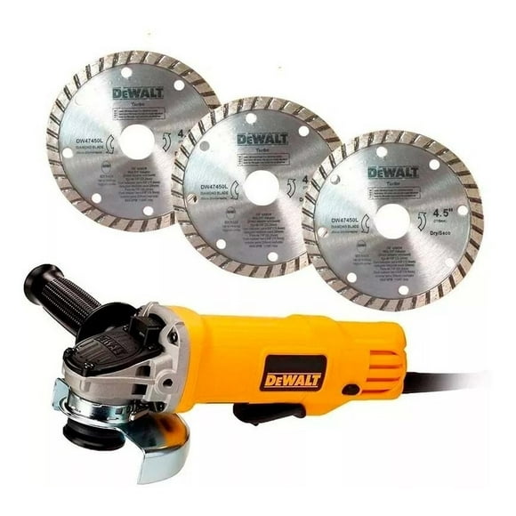 Esmeriladora Angular DeWalt 4-1/2 Con 3 Discos DWE4120X