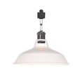 thumbnail image 1 of FSLiving H-Type Track Lighting E26 Base Industrial Adjustable Angle Lamp White Metal Shade with Black Pearl Socket Track Light Fixture for Slope Ceiling Gimbal,Bulb and Track Not Included - 1 Light, 1 of 6