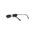 thumbnail image 4 of Mens Half Metal Rim Dad Shade Small Rectangle Sunglasses Black Smoke, 4 of 4