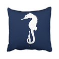 thumbnail image 1 of RYLABLUE Square Throw Pillow Covers Nautical Popular Seahorse In Navy Blue Pillowcases Polyester 18 X 18 Inch With Hidden Zipper Home Sofa Cushion Decorative Pillowcase, 1 of 1
