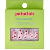 PaintLab Red Hearts Reusable Press-On Gel Fake Nails Kit, Almond Shape, Red and Pink, 24 Count