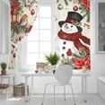 thumbnail image 5 of Fsddascl Christmas Snowman Blackout Curtains for Bedroom/Living Room, Thermal Insulated Kitchen Curtains, Xmas Poinsettia Birds Balls Retro Grommet Darkening Window Treatment Drapes 42"x84"x2, 5 of 6