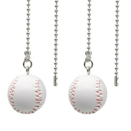 

2 Pcs Baseball Extension Zipper Ceiling Fan Parts Pull Chains for Fans and Lights