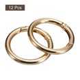 thumbnail image 3 of Round Spring O Rings, 12Pcs 1.57 Inch OD Trigger Buckle Snap Clips for Bags, Purses, Keyrings, Light Golden, 3 of 7
