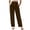 Brown(NEW&HOT), variant on No Boundarie Womens High Waisted Wide Leg Pants with Pockets Button Up Pleated Front Loose Fit Flowy Pull On Casual Summer Trousers Brown Size XL